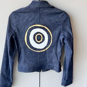 New Hand Painted Evil Eye Denim Jacket